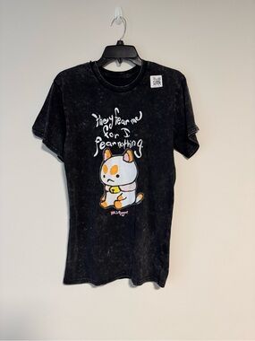 Bee and Puppycat Washed Black Graphic Tee